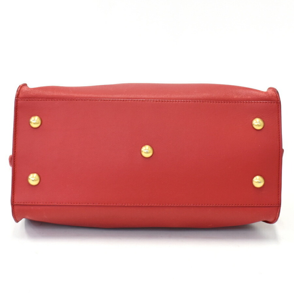 Saint Laurent Cabas Y Line Handbag Shoulder Bag Red Leather PARIS - Picture 4 of 9